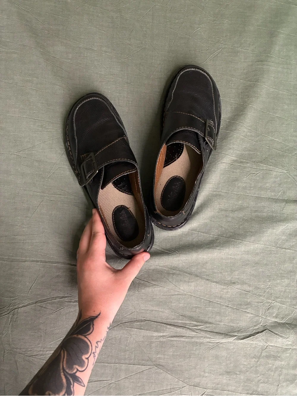 Cabela’s Men’s Black Leather Monk Strap Loafers Size 9M